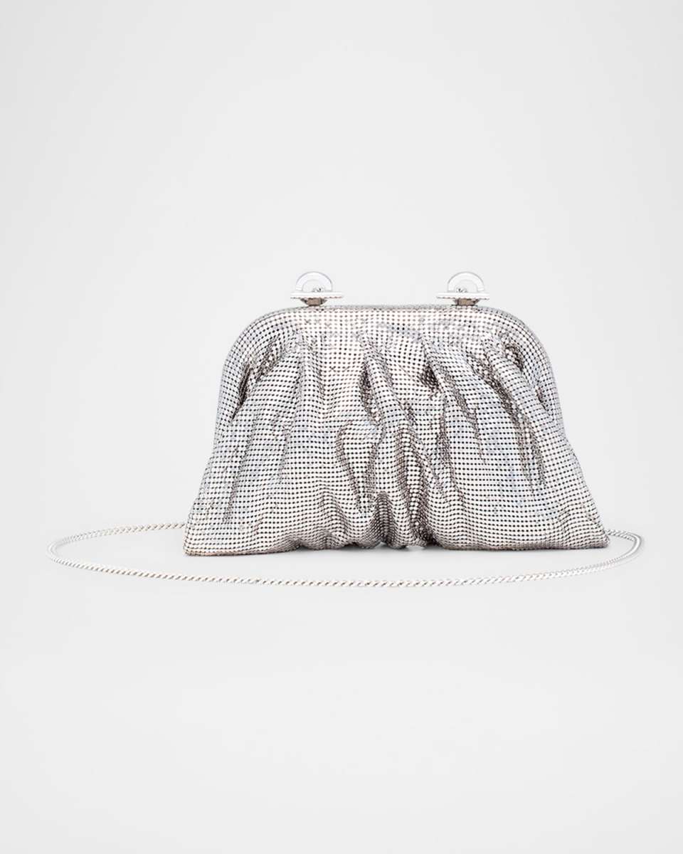Venus La Petite Pleated Mirror Mesh Clutch Bag